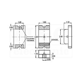 Slika za LE DIODA SMD 1206 PLAVA