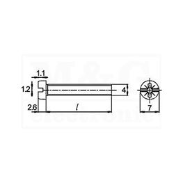 Slika za VIJAK SRPS M.B1.103 / DIN84 ±M4x8