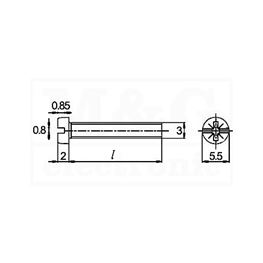 Slika za VIJAK SRPS M.B1.103 / DIN84 ±M3x6