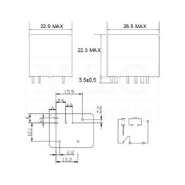 Picture of RELEJ FIC FRA12-WD 1xU 12V 30A 90R