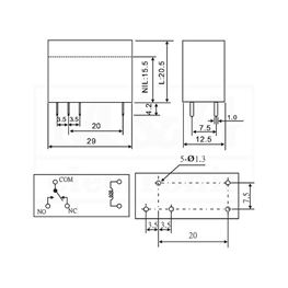 Slika za RELEJ RAYEX LMR1-9D 1xU 12A 9V DC