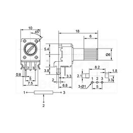 Picture of POTENCIOMETAR MINI MONO H 50K LIN