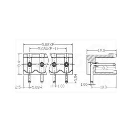 Picture of SISTEM KLEMA HORIZONTALNA OTV. 5,08 mm 12 POL.