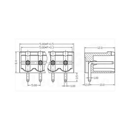 Slika za SISTEM KLEMA HORIZONTALNA ZAT. 5,08 mm 12 POL