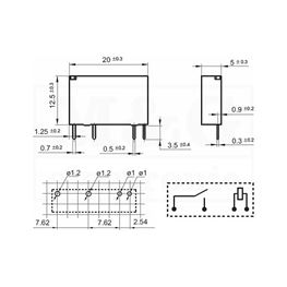 Slika za RELEJ HONGFA HF49FD/012-1H12T 1xNO 5A 12V