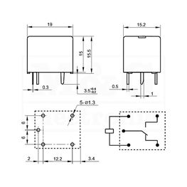 Picture of RELEJ HONGFA HF3FF/005-1ZST 1xU 10A 5V