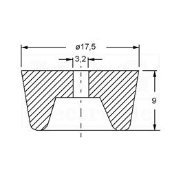 Slika za ODSTOJNIK PVC GUMENI K2