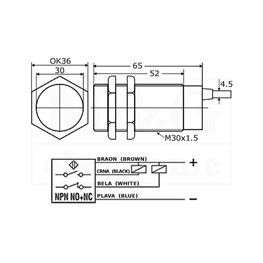 Slika za INDUKTIVNI BESKONTAKTNI PREKIDAČ LM30-3010NC