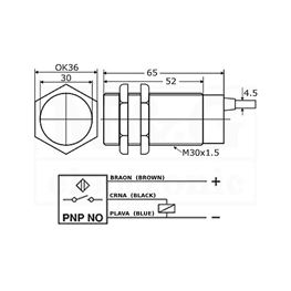 Slika za INDUKTIVNI BESKONTAKTNI PREKIDAČ LM30-3010PA