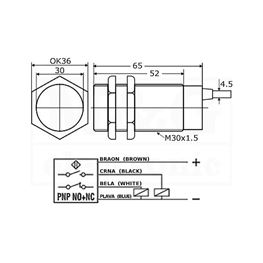 Picture of INDUKTIVNI BESKONTAKTNI PREKIDAČ LM30-3010PC