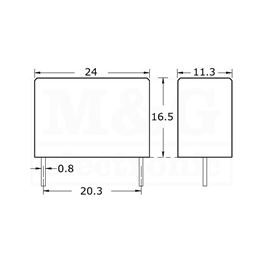 Slika za KONDENZATOR PAPIRNI 100NF 500V AC