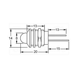 Slika za KUĆIŠTE LE DIODE METALNO 8MM S NIKL