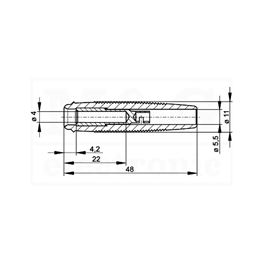 Picture of UTIČNICA BANANA 4MM KABL PLAVA