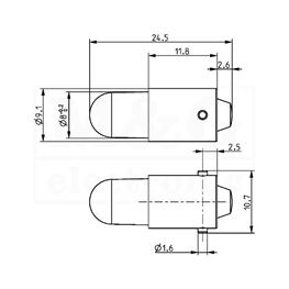 Picture of SIJALICA LED BA9S Tip L 24V AC/DC PLAVA