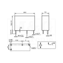 Slika za RELEJ HONGFA HF46F/24-HS1 1xNO 5A 24V