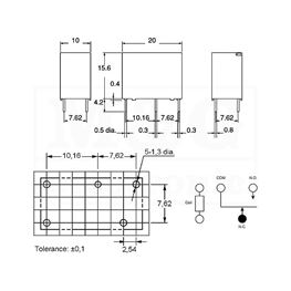 Picture of RELEJ PANASONIC ALQ124 1xU 5A 24V DC