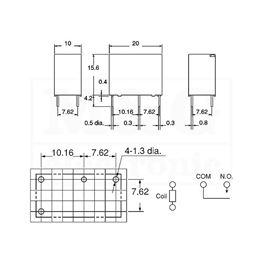 Slika za RELEJ PANASONIC ALQ312 1xNO 5A 12V DC