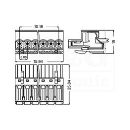 Picture of SISTEM KLEMA RAVNA 5,08 mm 3 POL. SA OPRUGOM