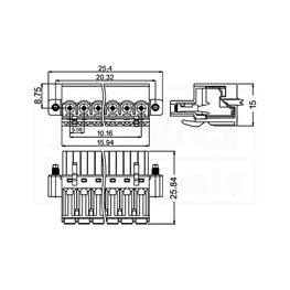 Picture of SISTEM KLEMA RAVNA 5,08 mm 3 POL. SA VIJKOM