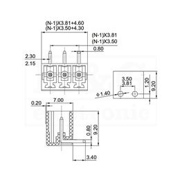 Slika za SISTEM KLEMA HORIZONTALNA 3,81mm 3 POL