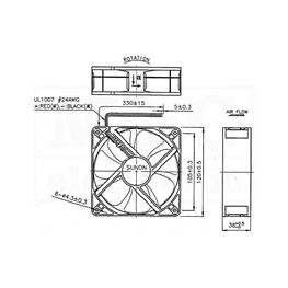 Picture of VENTILATOR DC 24V 120x120x38 SUNON Vapo Tip V2