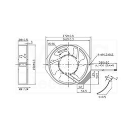 Picture of VENTILATOR AC 230V 172x150x38 FULLTECH Bal