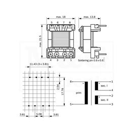 Slika za TRAFO SMPS V50100 2X3V 2X830mA