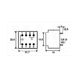 Picture of TRAFO PRINT HAHN 220V 0,5VA 2x6V