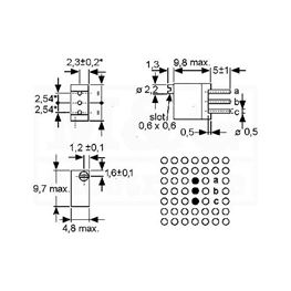 Slika za POTENCIOMETAR TRIMER VI/OB  3/8 " W 500K