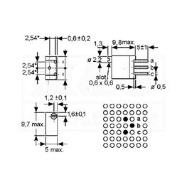 Slika za POTENCIOMETAR TRIMER VI/OB  3/8 " Y 500K