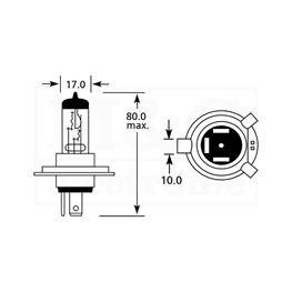 Slika za SIJALICA ZA AUTO H4 12V 55W