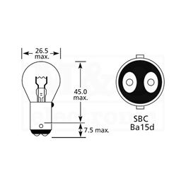 Slika za SIJALICA ZA AUTO BA15D 12V 21W