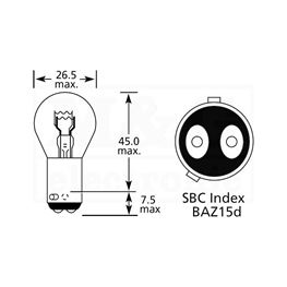 Picture of SIJALICE ZA AUTO BAZ15D 12V 21/4W