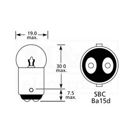 Picture of SIJALICA ZA AUTO BA15D 24V 5W