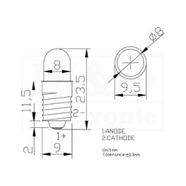 Picture of SIJALICA LED E10 Tip O 24V DC TOPLO BELA