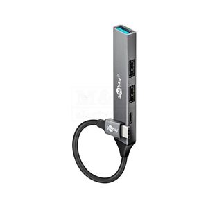 M&G Electronic | USB Slim 4-Port Hub, USB-C to USB-C/USB-A, 5 Gbit/s