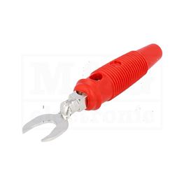 Slika za UTIKAČ BANANA 4 MM KB 2  SA UŠICOM CRVENI