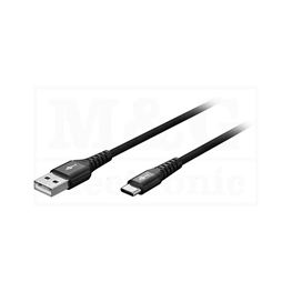 Slika za KABL USB C MUŠKI - USB A MUŠKI Supersoft crni 0,5m