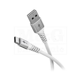 Slika za KABL USB C MUŠKI - USB A MUŠKI Supersoft beli 3m