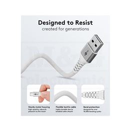 Slika za KABL USB C MUŠKI - USB A MUŠKI Supersoft beli 3m