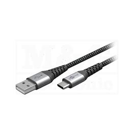 Slika za KABL USB C MUŠKI - USB A MUŠKI Tekstilni 2m