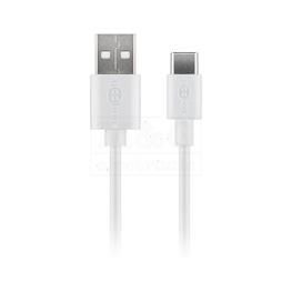 Slika za KABL USB A MUŠKI - USB C MUŠKI Beli 1m