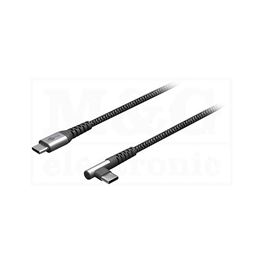 Slika za KABL USB C MUŠKI - USB C MUŠKI Tekstilni 90° 0,5m