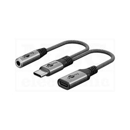 Slika za KABL USB C MUŠKI > USB C ŽENSKI + 3,5 mm ŽENSKI