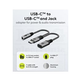 Slika za KABL USB C MUŠKI > USB C ŽENSKI + 3,5 mm ŽENSKI