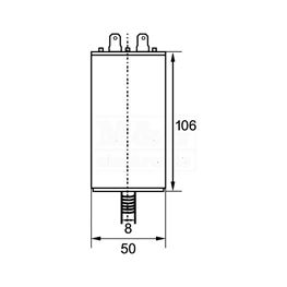 Slika za KONDENZATOR ZA RAD MOTORA 40µF 450V AC