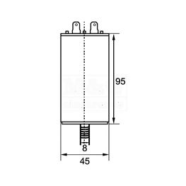 Slika za KONDENZATOR ZA RAD MOTORA 45µF 450V AC